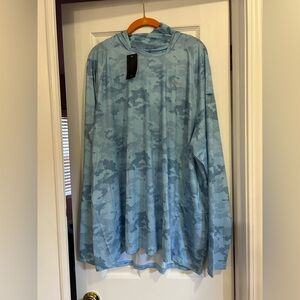 Pausel 3X Light Blue Camouflage Sun Protection Fishing Shirt NWT